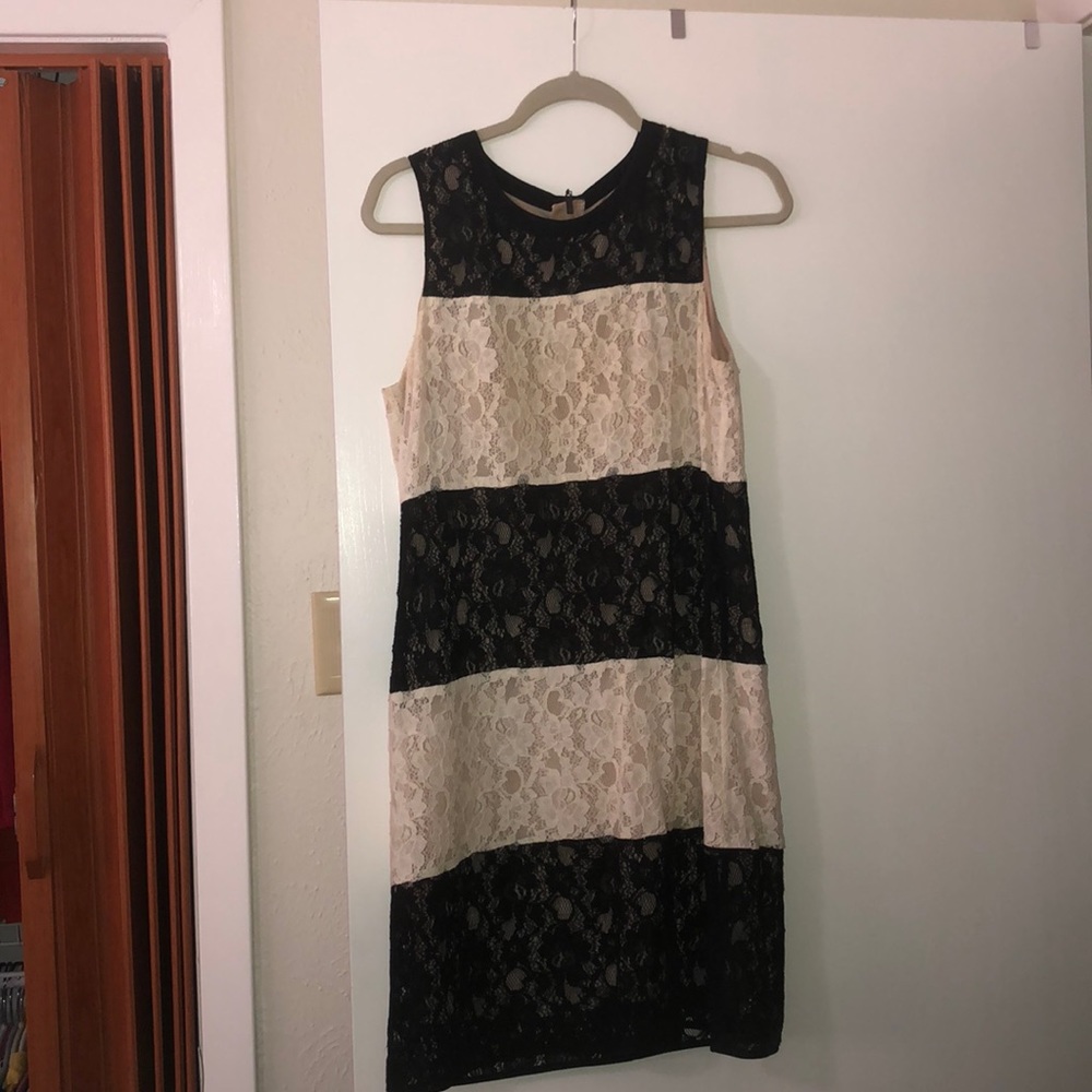 Black and beige dress